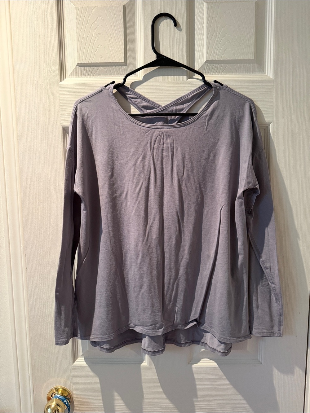 Women’s Long-Sleeve Crisscross Back Top - Light Lavender